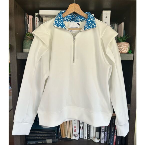 NWT Addison Bay Poplar Pullover In White & Blue Size Large - Picture 2 of 13